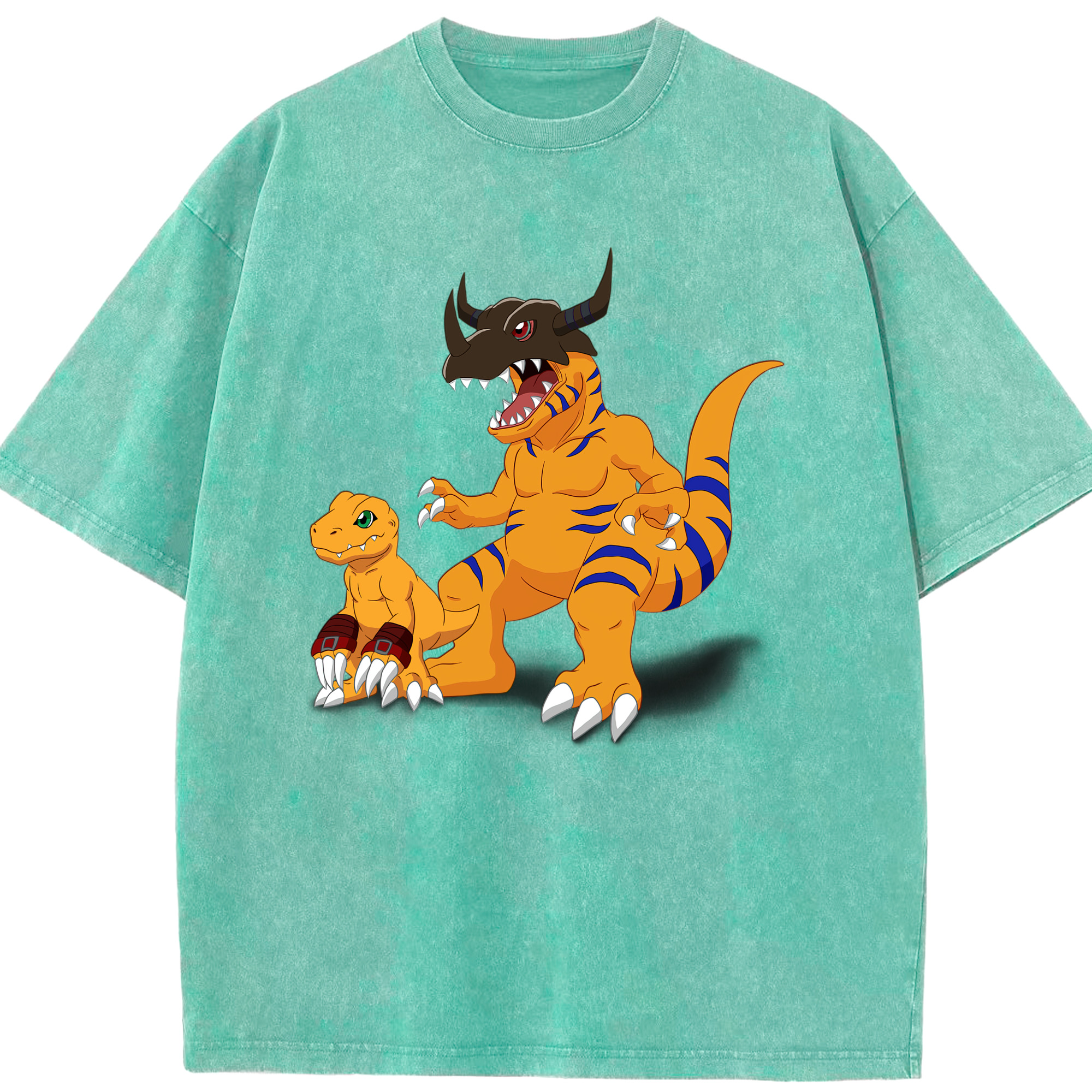 （画像用） Digimon デジタルモンスター/デジモン 綿100% ヴィンテージ風 半袖Tシャツ（フロントプリント）
